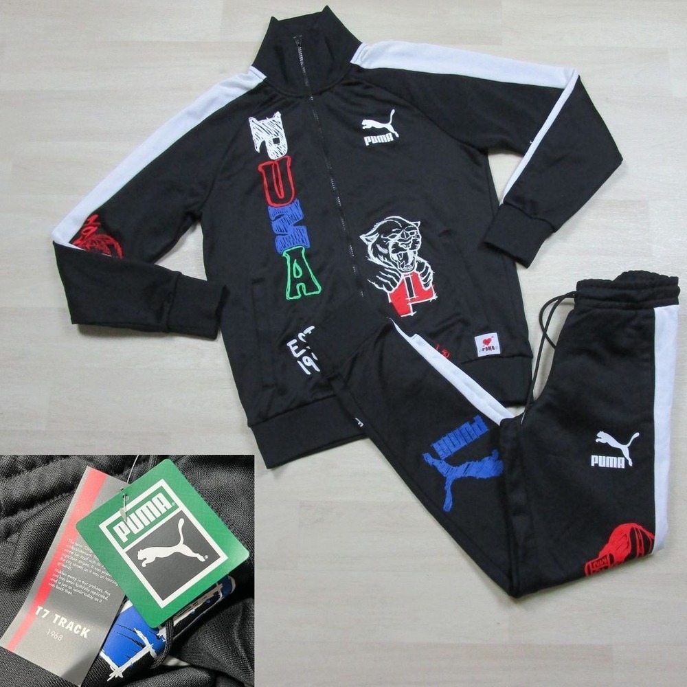 Puma Scribble Pack T7 Tracksuit Men (S) NWT Pants Track Jacket Set Graffiti